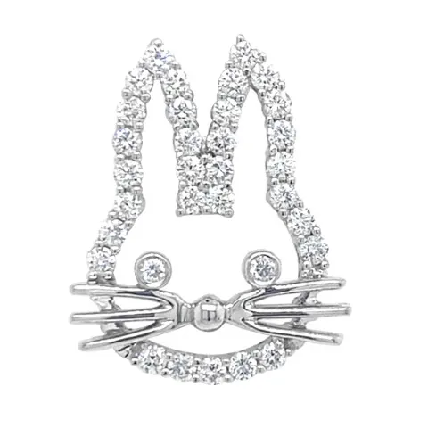 18K White Gold Diamond Pendant