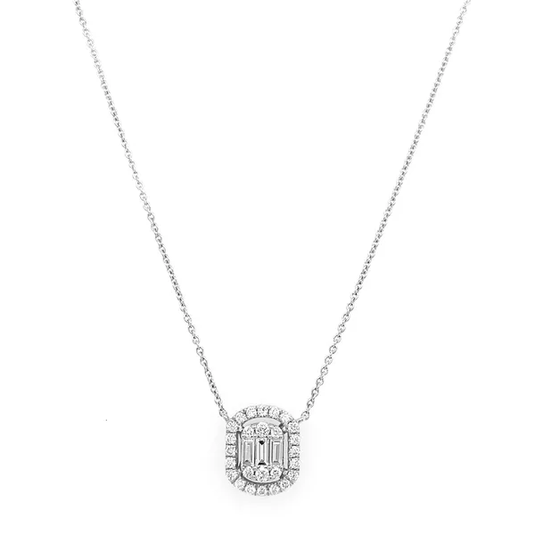 18K White Gold Diamond Necklace