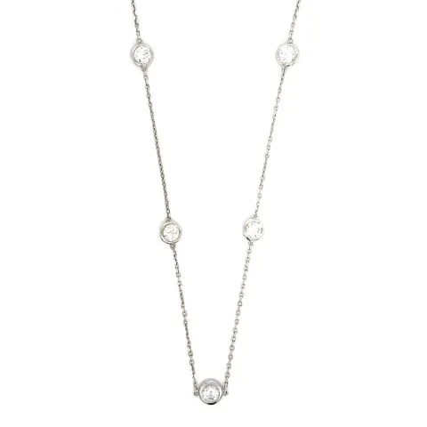 18K White Gold Diamond Necklace
