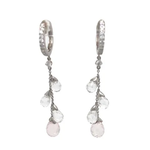 18K White Gold Crystal Earrings