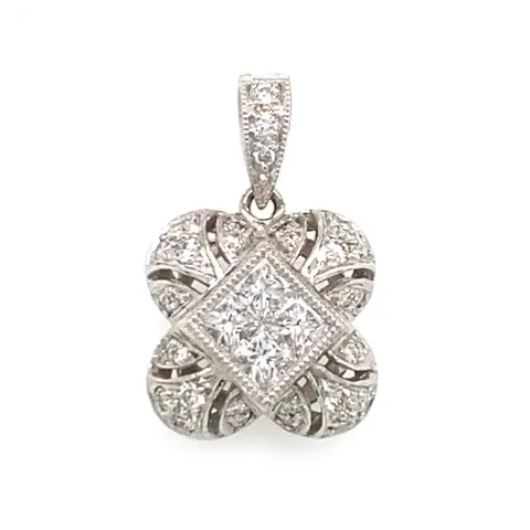 18K White Gold Diamond Pendant
