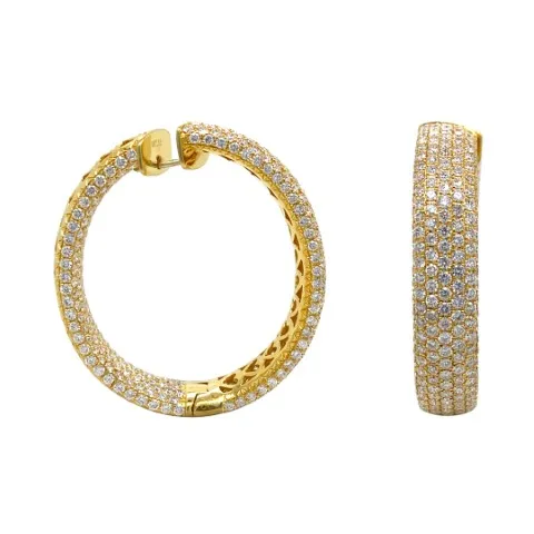 18K Yellow Gold Hoop Earrings