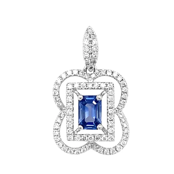 18K White Gold Sapphire Pendant