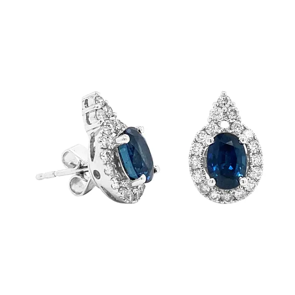 18K White Gold Sapphire Earrings