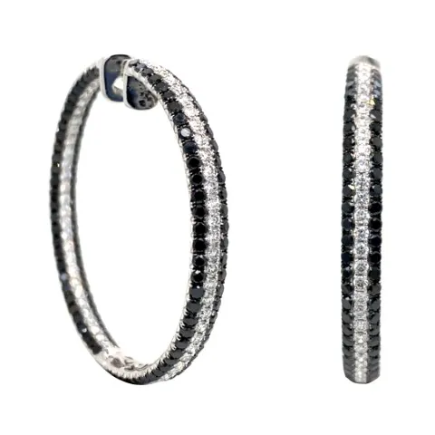 18K White Gold Black Diamond Earrings