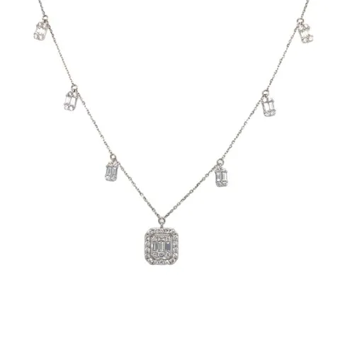 18K White Gold Diamond Necklace