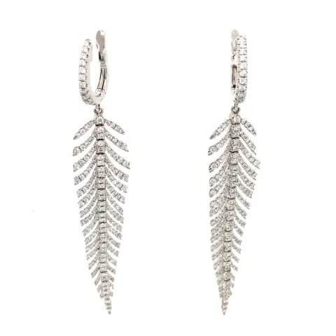 18K White Gold Diamond Earrings
