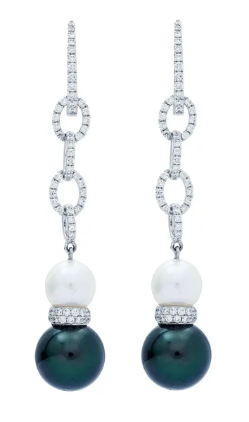 18K White Gold Pearl Earrings