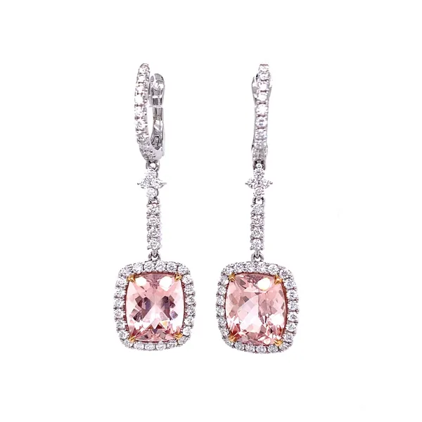 18K Two-Tone Morganite Earrings