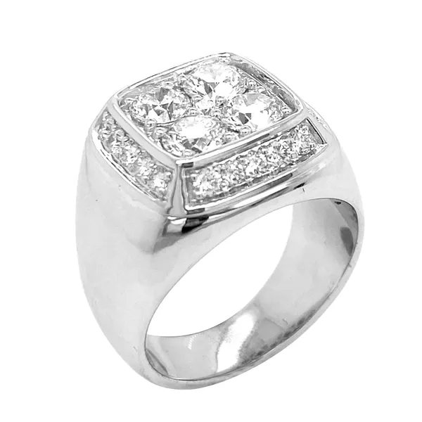 18K White Gold Diamond Men’s Band