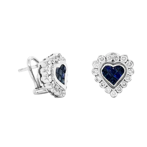 18K White Gold Sapphire Earrings
