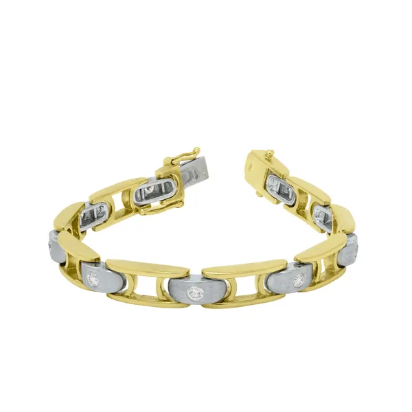 18K Two-Tone Diamond Men’s Bracelet