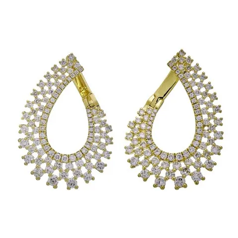 18K Yellow Gold Diamond Earrings