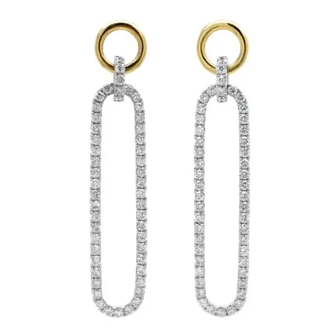 18K Two-Tone Gold Diamond Earrings