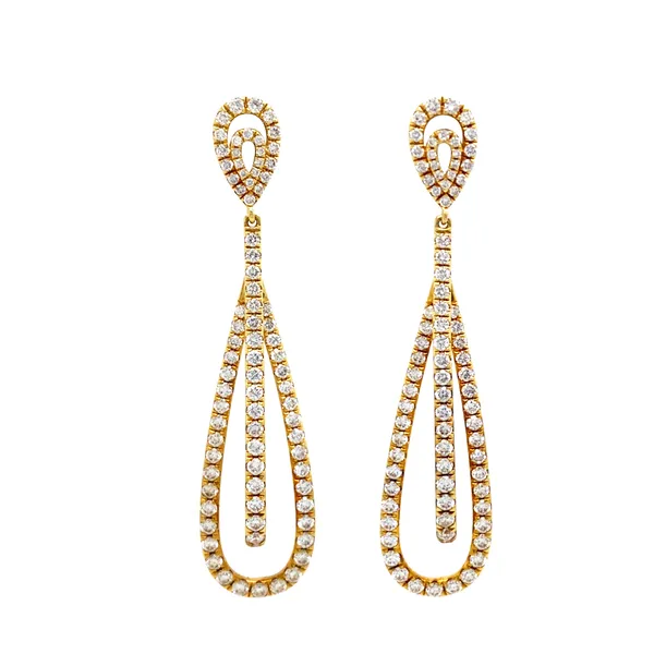 18K Yellow Gold Diamond Earrings