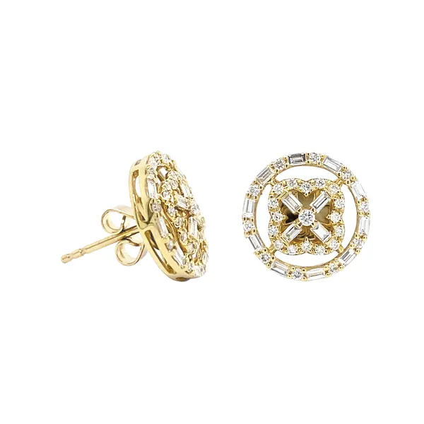 18K Yellow Gold Diamond Earrings