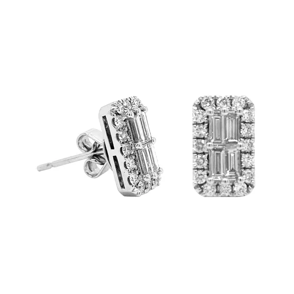 18K White Gold Diamond Earrings