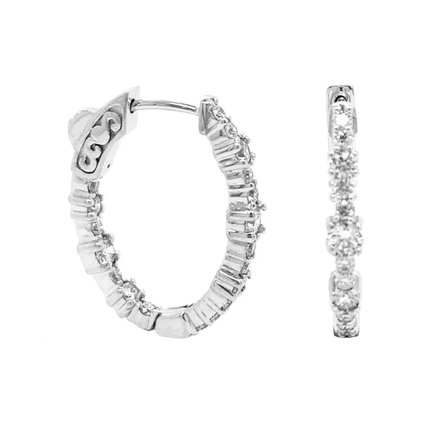 18K White Gold Hoop Earrings