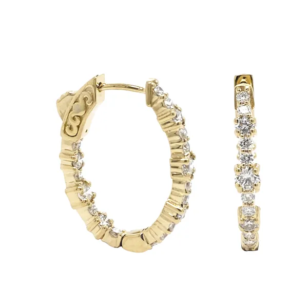 18K Yellow Gold Hoop Earrings