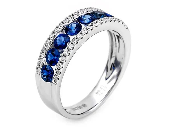 18K White Gold Sapphire Band