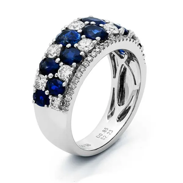 18K White Gold Sapphire Band