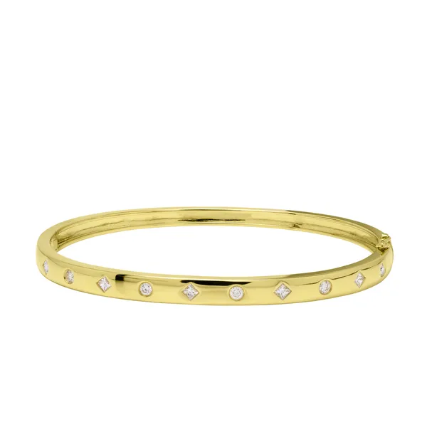 18K Yellow Gold Diamond Bangle