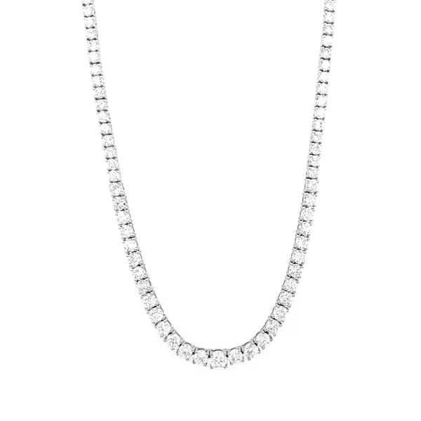 18K White Gold Tennis Necklace