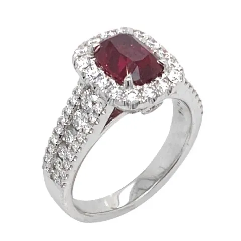 18K White Gold Ruby Ring