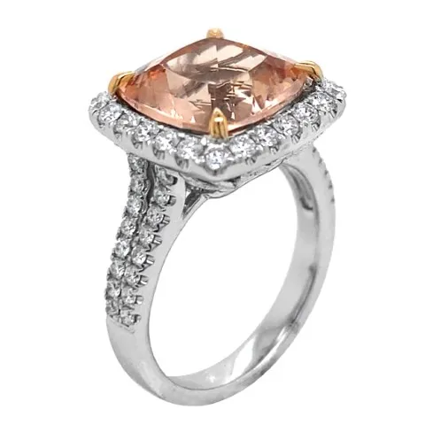 18K White Gold Morganite Ring