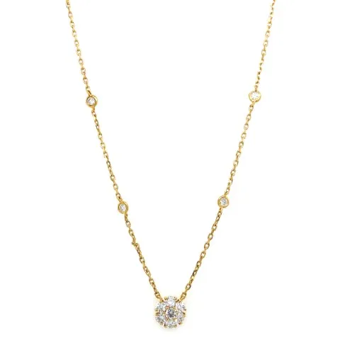 18K Yellow Gold Diamond Necklace