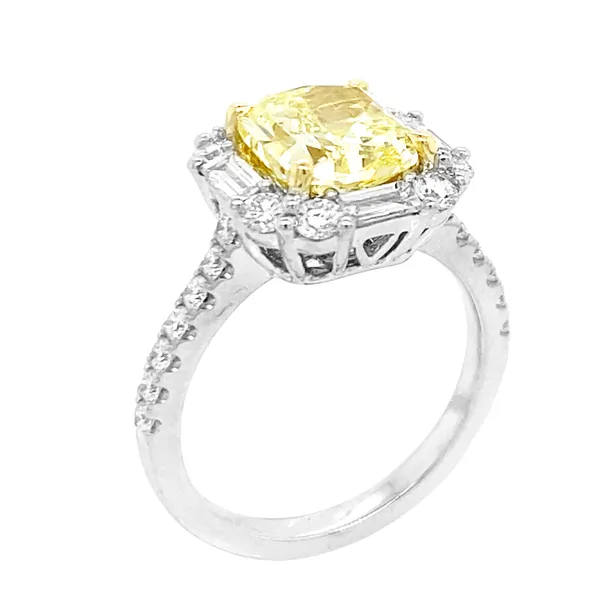18K Two-Tone Yellow Diamond Ring