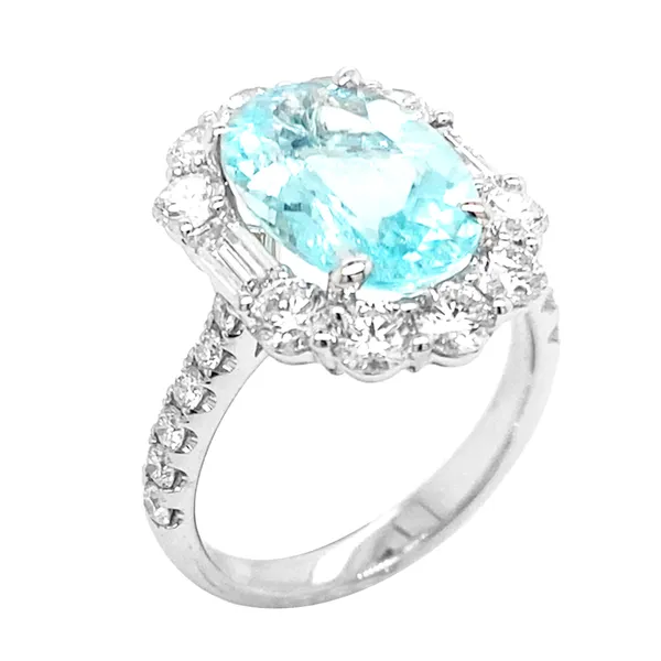 18K White Gold Paraiba Tourmaline Ring