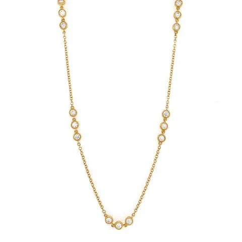 18K Yellow Gold Diamond Necklace