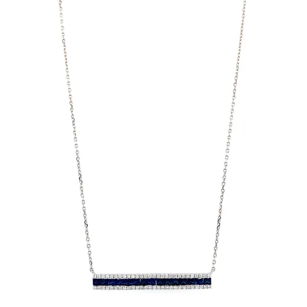 18K White Gold Sapphire Necklace