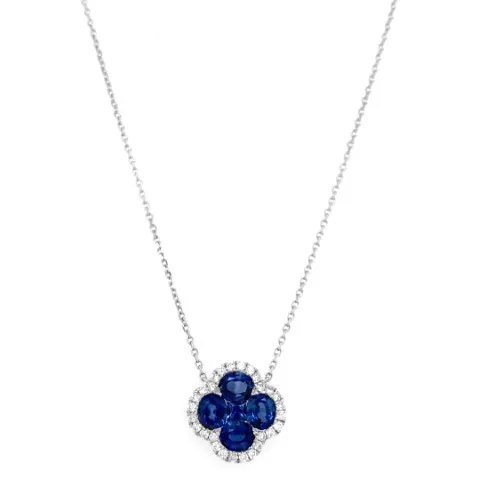 18K White Gold Sapphire Necklace