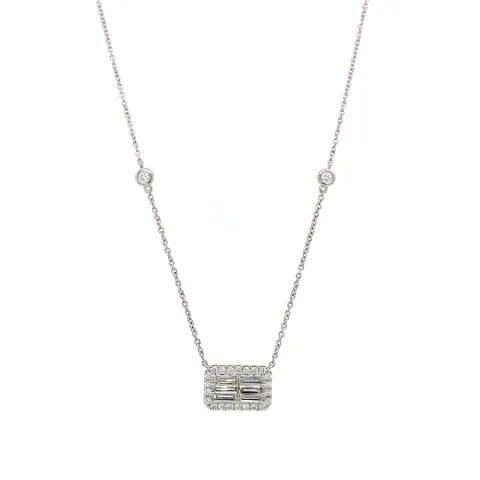 18K White Gold Diamond Necklace