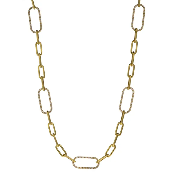 18K Yellow Gold Diamond Necklace
