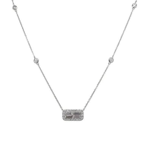 18K White Gold Diamond Necklace