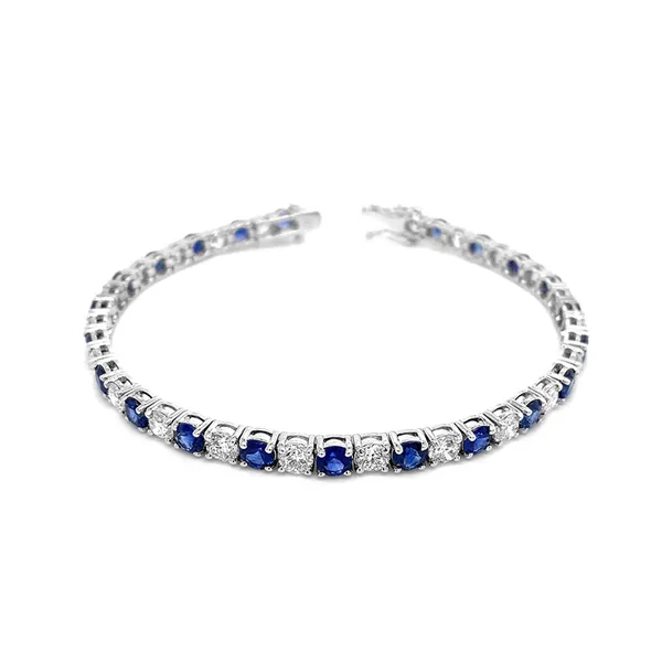 18K White Gold Sapphire Tennis Bracelet