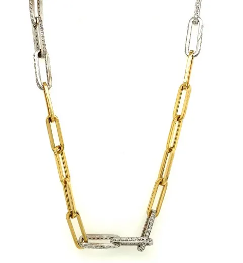 18K Two-Tone Gold Diamond Necklace