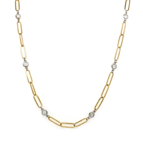 18K Two-Tone Gold Diamond Necklace