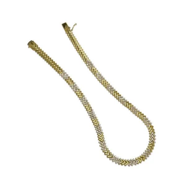 18K Yellow Gold Diamond Necklace