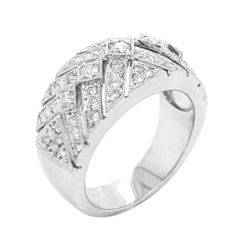 18K White Gold Diamond Band