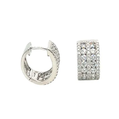 18K White Gold Hoop Earrings