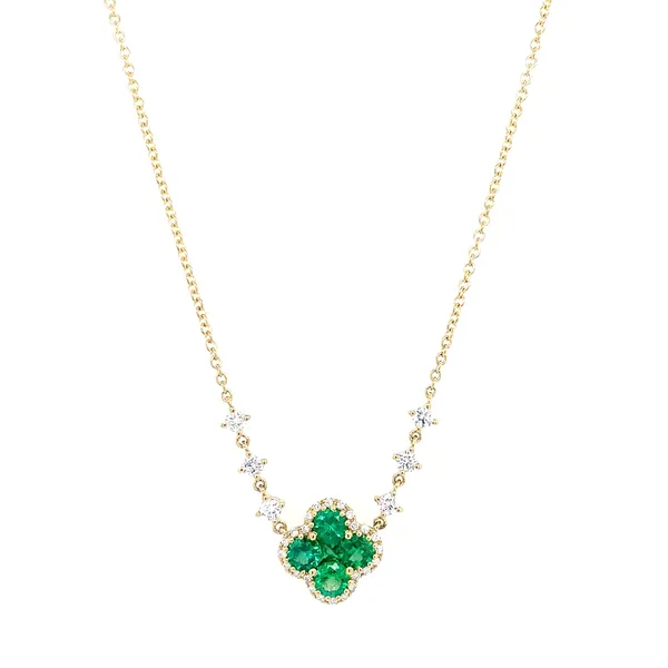 18K Yellow Gold Emerald Necklace