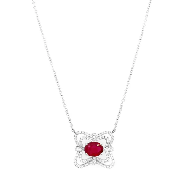 18K Yellow Gold Ruby Necklace