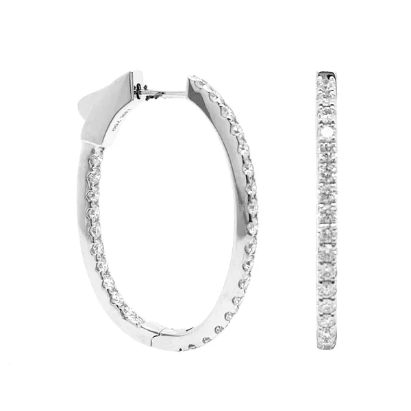18K White Gold Hoop Earrings