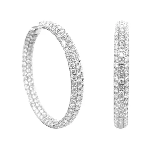 18K White Gold Hoop Earrings