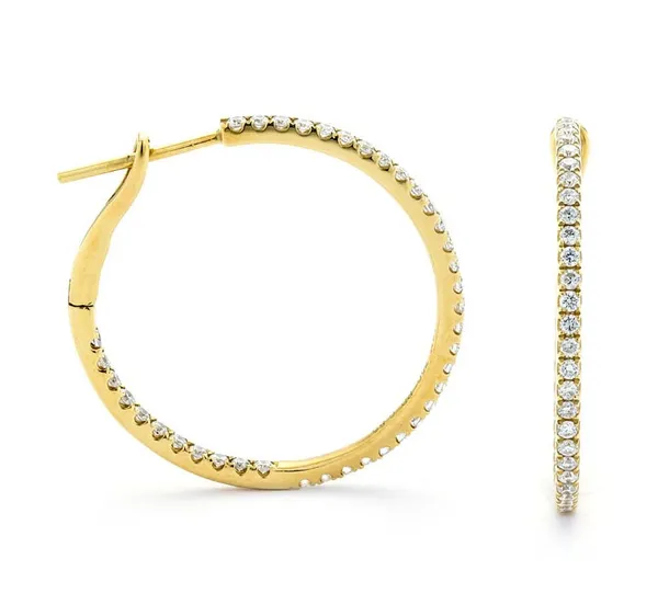 18K Yellow Gold Hoop Earrings