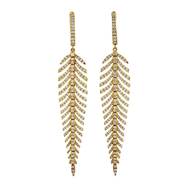 18K Yellow Gold Diamond Earrings